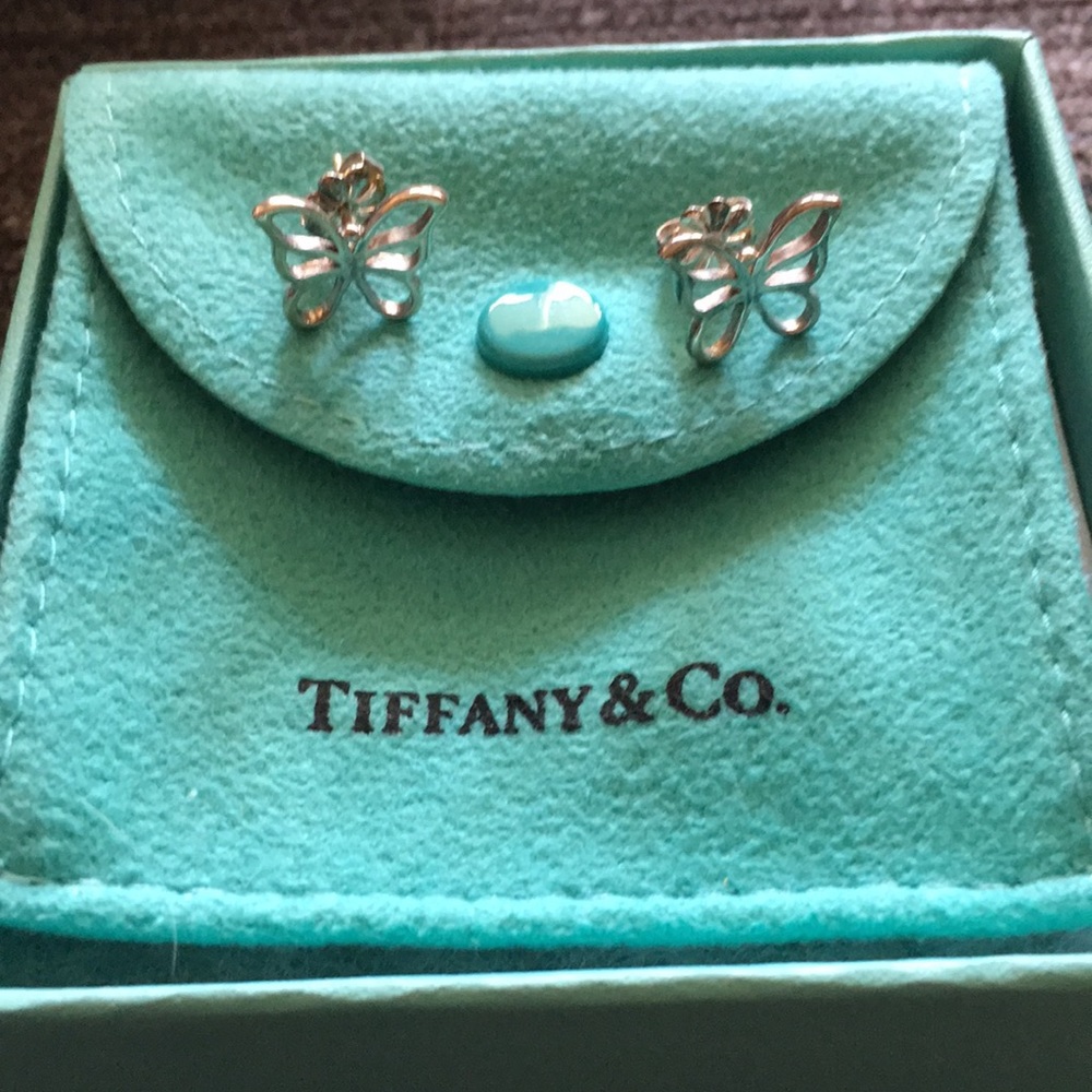 Tiffany sterling silver butterfly earrings